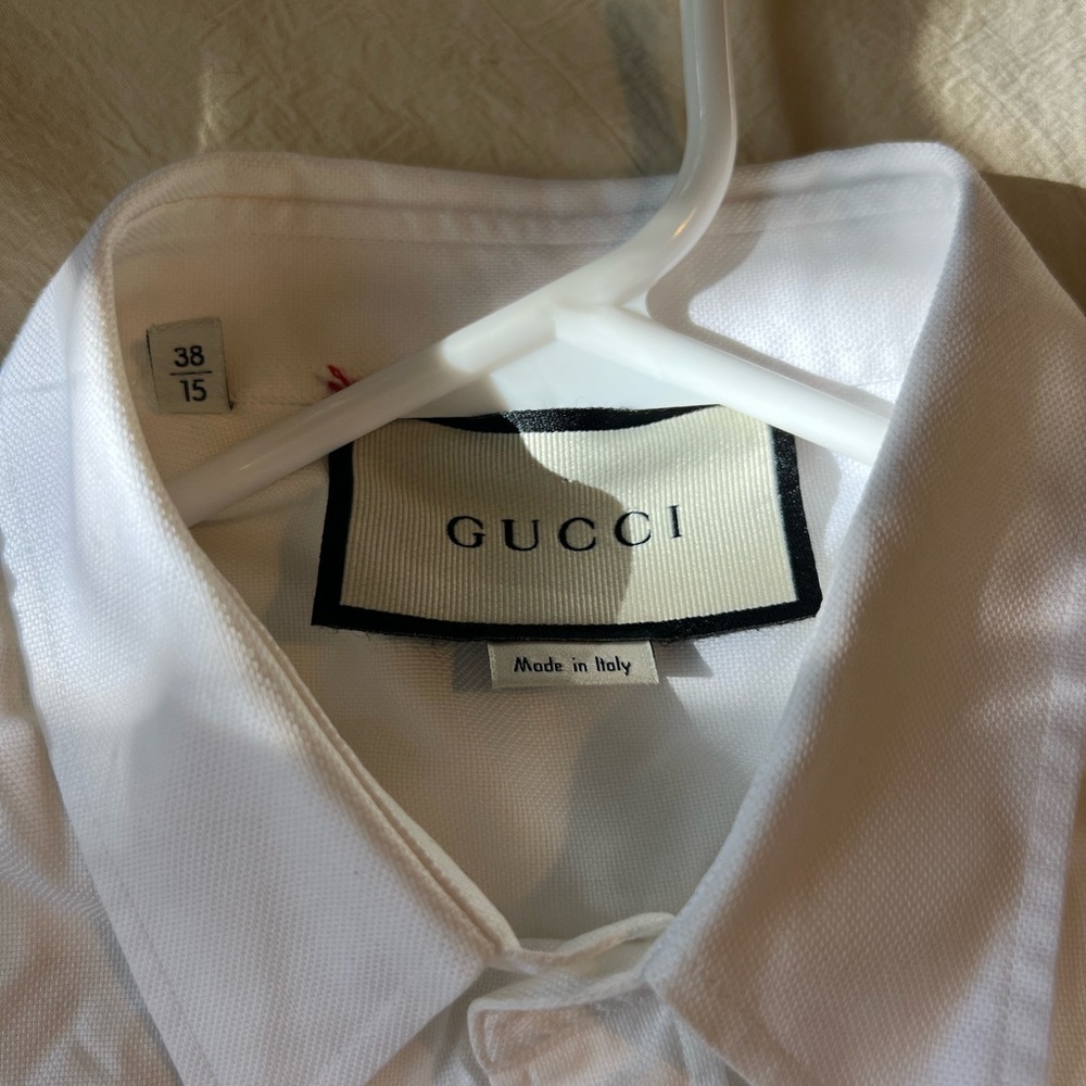 Gucci White Cotton Shirt - Size 38/15